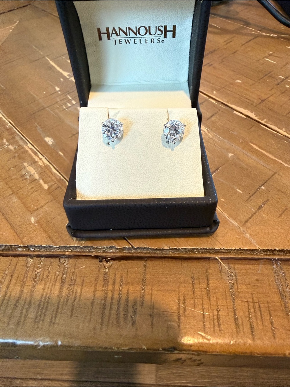 White Cubic Zirconia Stud Earrings